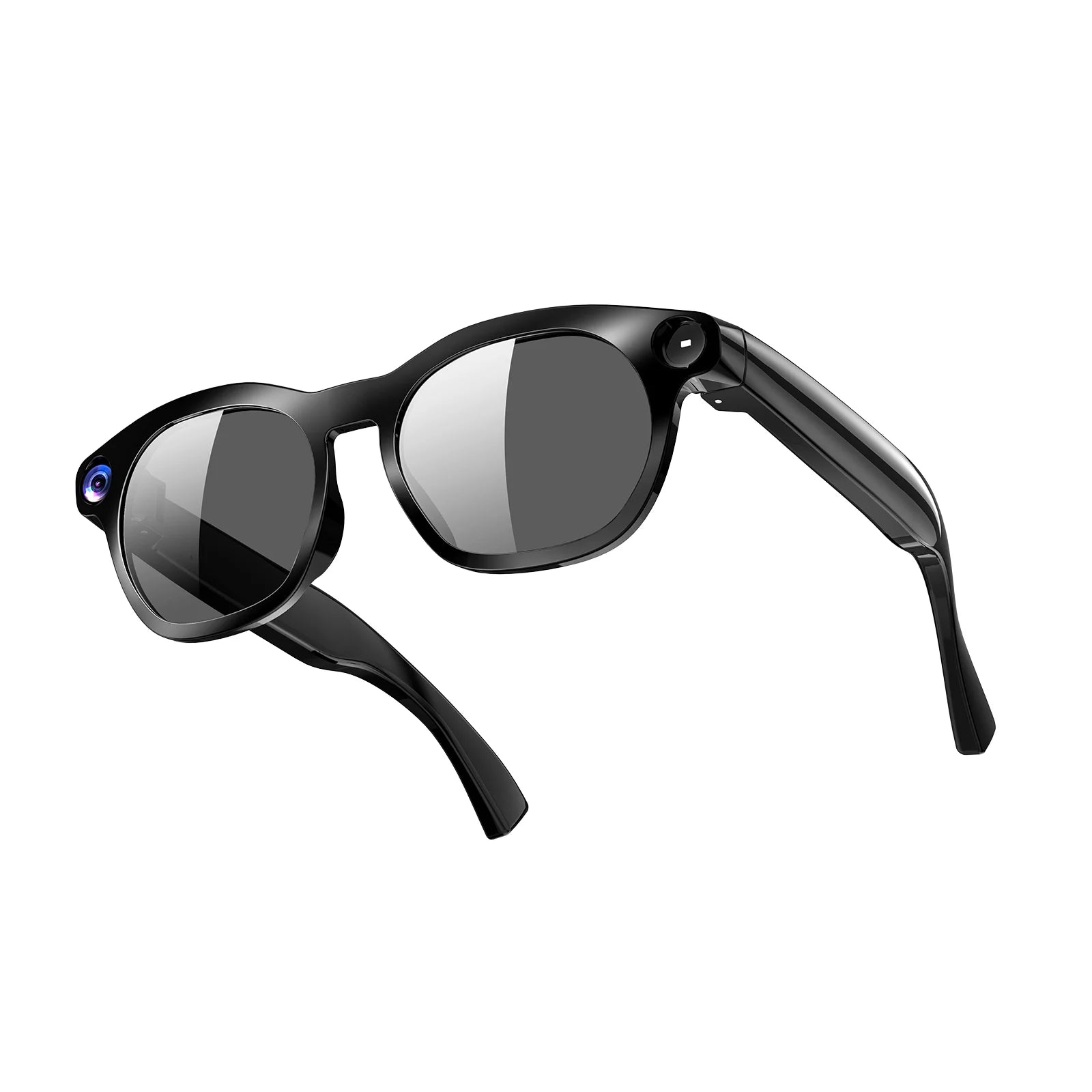 Osawalla Daily Core Camera Glasses black camera‑equipped smart glasses 3D product render on clean white background